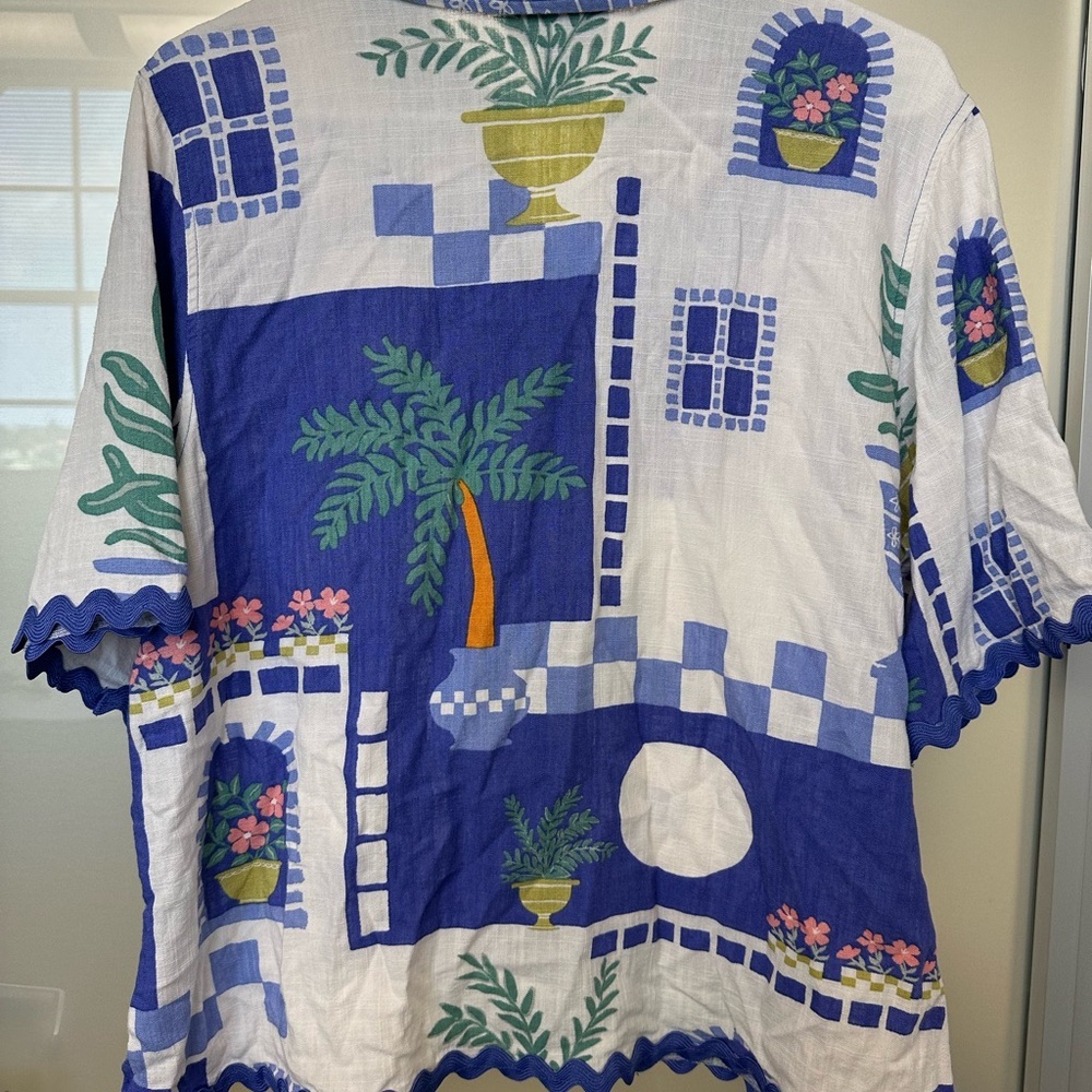 Calypso St. Barth Resort linen-blend shirt size Large - Picture 4 of 6